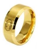 zlatý ocelový prsten Batman Logo | Velikost 7, Velikost 8, Velikost 9