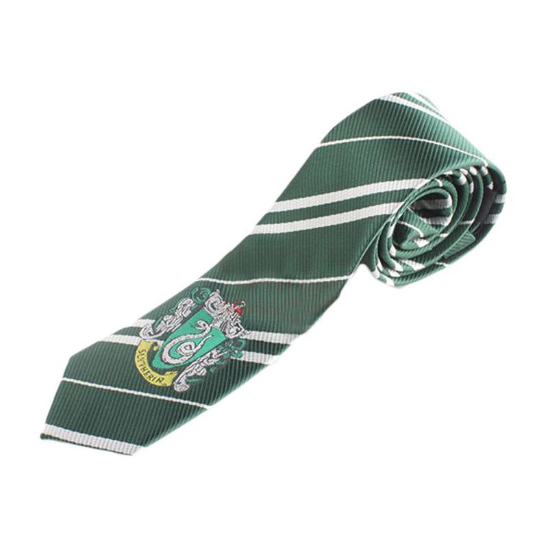 kravata Harry Potter s výšivkou (znak kolejí) - Zmijozel