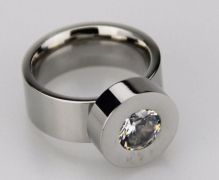 Briliantový prsten s výměnnými kameny (zirkon,ocel) Sasona