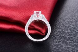 Prsten s diamantem a křišťály - set dvou prstenů