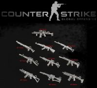 Náhrdelník CS Counter Strike s přívěskem různých zbraní