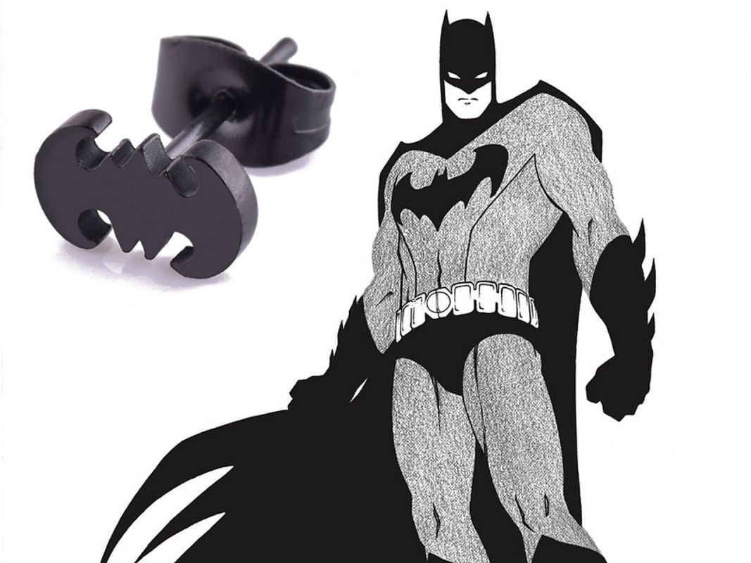 puzetové náušnice Batman Logo (ocel)