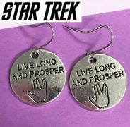 náušnice Star Trek Spock Live Long and Prosper