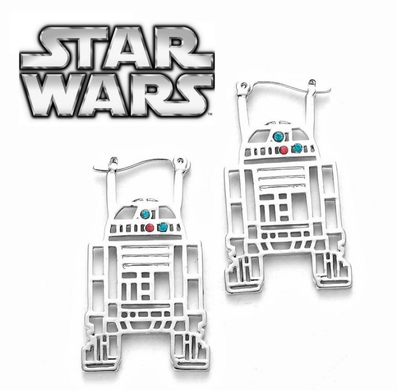 ocelové náušnice Star Wars R2D2 visací