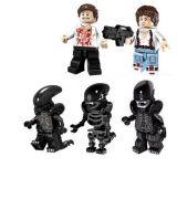Vetřelec Blocks Bricks Lego figurka | Alien, Alien 2, Alien vs Predator, Alien Warrior, Alien Xenomorph, Ellen Ripley, Kane