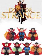 Blocks Bricks Lego figurka Doctor Strange | červené kruhy, fialový plášť, No Way Home, No Way Home 2, stříbrné kruhy, tři kruhy, zelené kruhy, zlaté kruhy/modrý oblek, Zombie