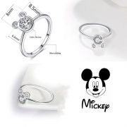 prsten se zirkony Mickey Mouse stříbřený | velikost 8