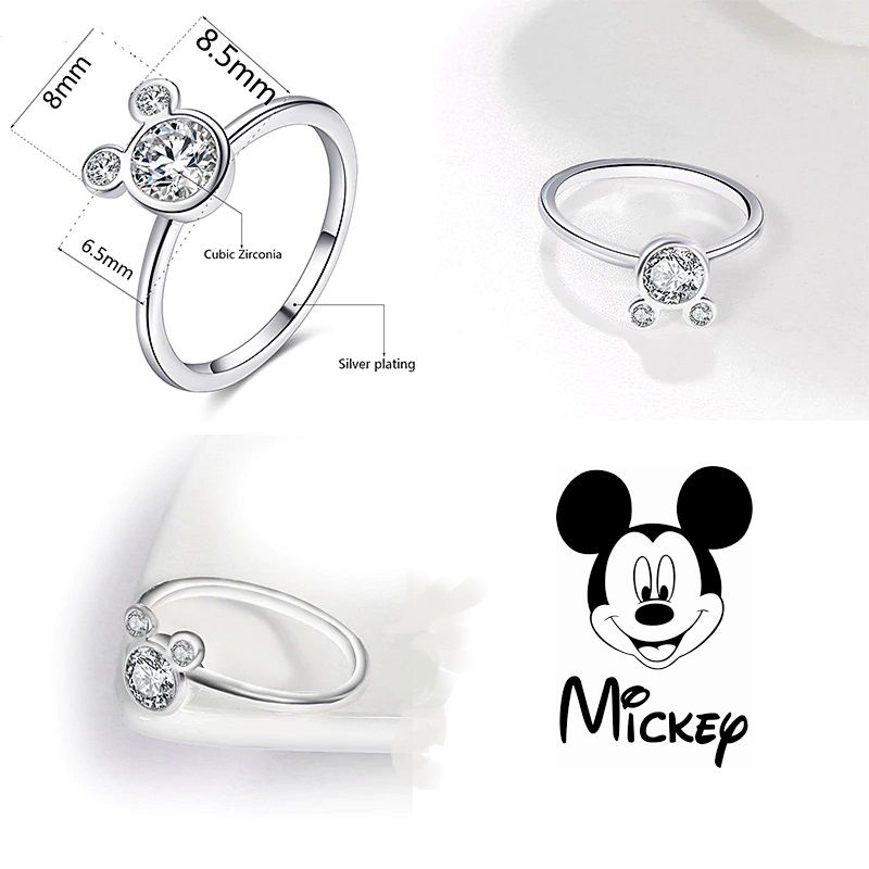 prsten se zirkony Mickey Mouse stříbřený Missore
