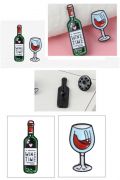 odznak WINE TIME čas na víno | láhev, láhev a sklenka /set