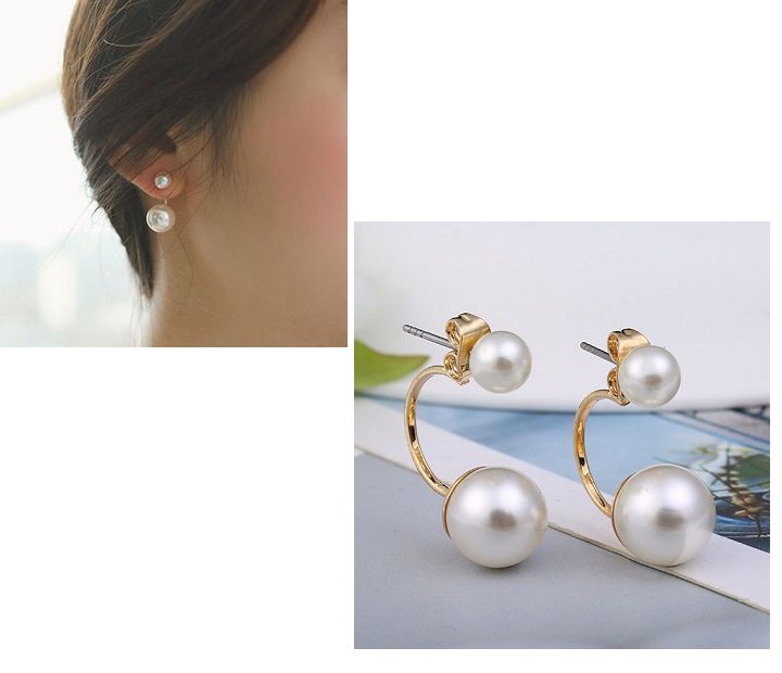 Náušnice perly (perličky) - dvojitý efekt