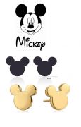 ocelové náušnice Mickey Mouse plné | černé, stříbrné, zlaté