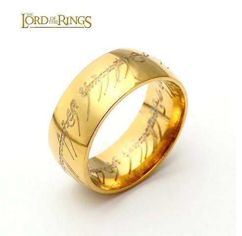 Jeden prsten Pán prstenů - zlatý 8 mm pánský