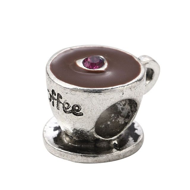 Korálek na náramek šálek kávy s kamínkem Missore