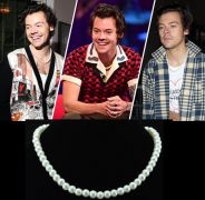 perlový náhrdelník Harry Styles