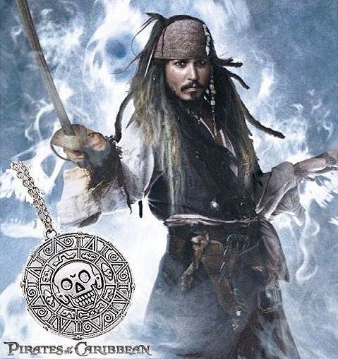 řetízek Piráti z Karibiku Aztécká mince starostříbrná - větší