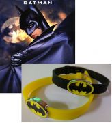 Silikonový náramek Batman s kovovou ozdobou | žlutý