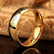 Jeden prsten Prsten moci Pán prstenů zlatý 6 mm | Velikost 5, Velikost 6, Velikost 7, Velikost 8, Velikost 9, Velikost 10, Velikost 11, Velikost 12