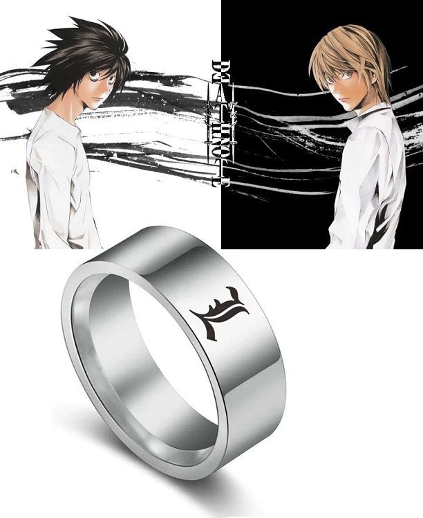 ocelový prsten Death Note Logo stříbrný