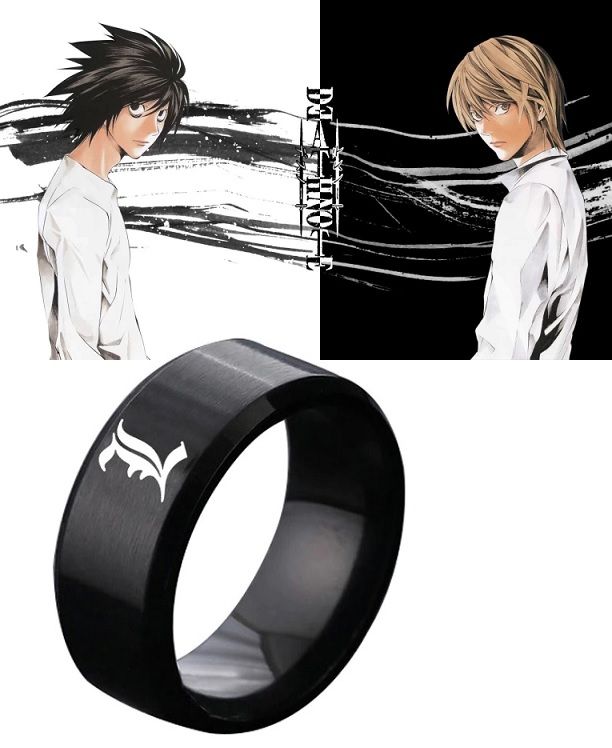 ocelový prsten Death Note Logo černý