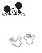 Disney náušnice Mickey Mouse vykrojené