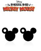 ocelové náušnice Mickey Mouse s dírkou v oušku | černé, stříbrné