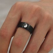 ocelový prsten Jin Jang Sasona
