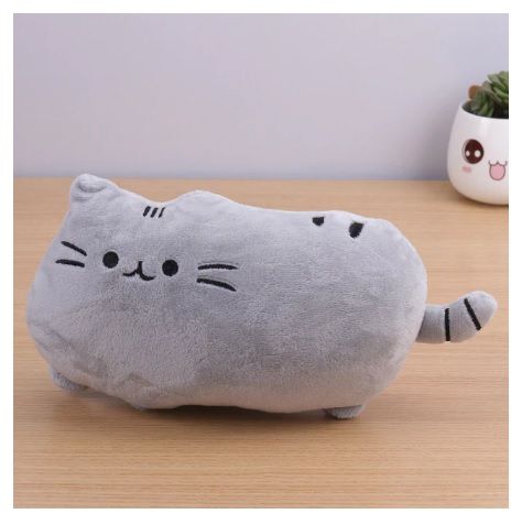 polštář Pusheen kočička - plyšák 25 cm - šedá