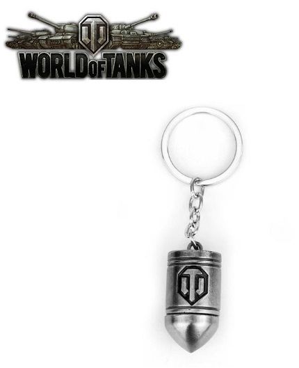 klíčenka WOT přívěsek World of Tanks - náboj - malý stříbrný