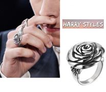 ocelový prsten Harry Styles květina
