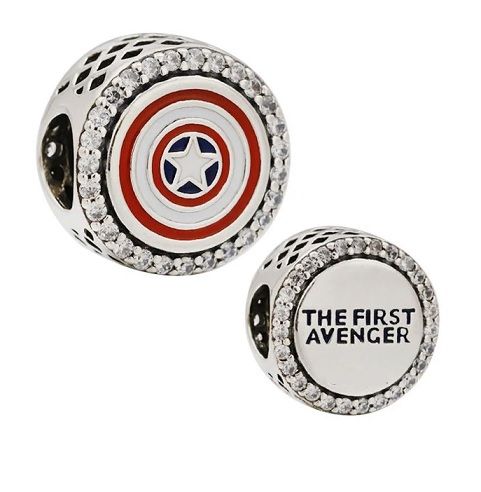 korálek na náramek Avengers - štít Captain America kulatý Missore