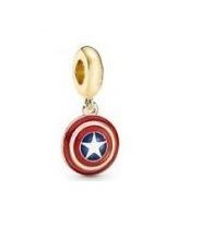 korálek na náramek Avengers - štít Captain America zlatý Missore