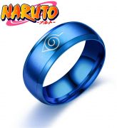 ocelový prsten Naruto Konoha modrý