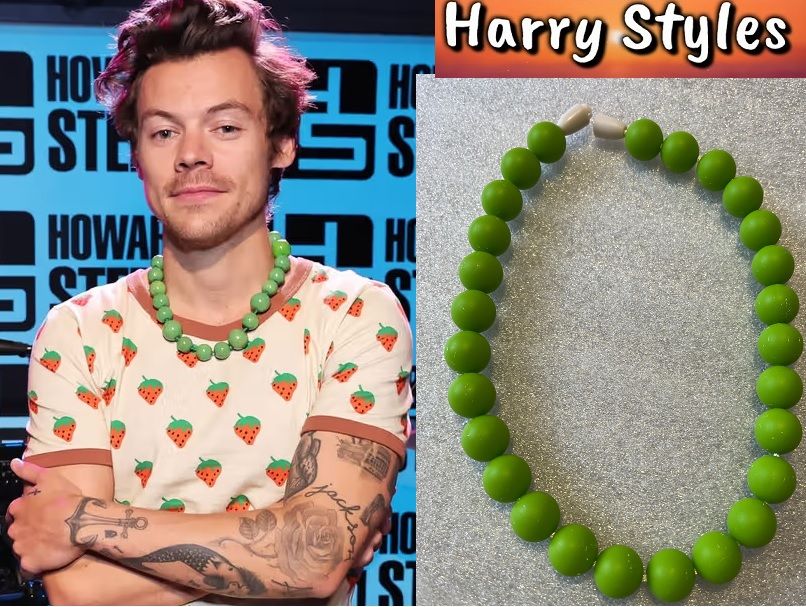 barevné korále Harry Styles - zelené