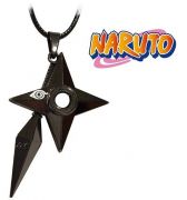 náhrdelník Naruto Kunai Shuriken Konoha - černý