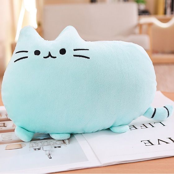 polštář Pusheen kočička - plyšák 25 cm - modrá