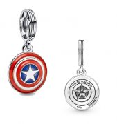 stříbřený korálek na náramek Avengers - štít Captain America Missore