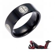 ocelový prsten Deadpool černý Beisteel