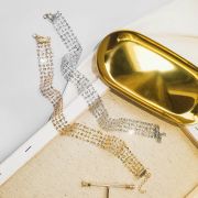 třpytivý náhrdelník (choker) | zlatý, stříbrný