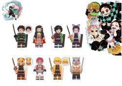 Anime Blocks Bricks Lego figurka Demon Slayer | Daki, Hashibira Inosuke, Kamado Nezuko Demon, Kanroji Mitsuri, Kochou Shinobu, Rengoku Kyroujurou