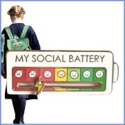 odznak My Social Battery bílý