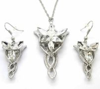 Set Pán prstenů Arwenina večernice - náušnice a náhrdelník Arwen Evenstar Lord of the Rings