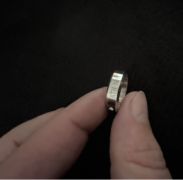 ocelový prsten Death Note s kamínkem