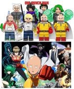 One Punch Man Blocks Bricks figurka | Garou, Genos, Saitama, Saitama 2, Saitama plainclothes, Speed-O, Tatsumaki