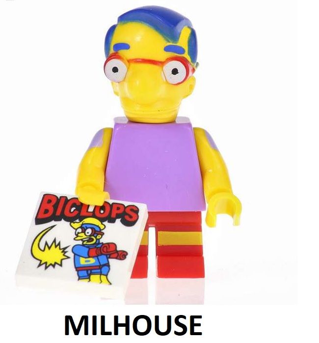 Simpsonovi Blocks Bricks figurka - Milhouse BBLOCKS
