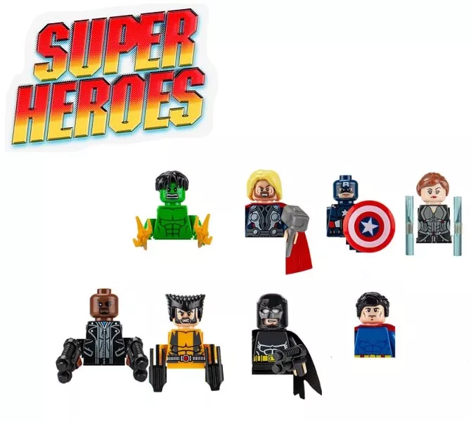 sada Superhrdinové Blocks Bricks Lego figurka 8 ks BBLOCKS