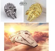 odznak Star Wars Millennium Falcon | antracitový, zlatý