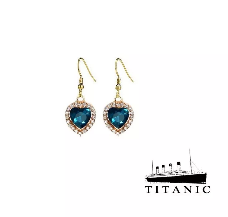 visací náušnice Titanic Srdce oceánu zlaté
