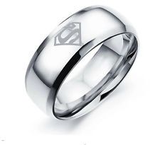 ocelový prsten Superman Logo - stříbrný